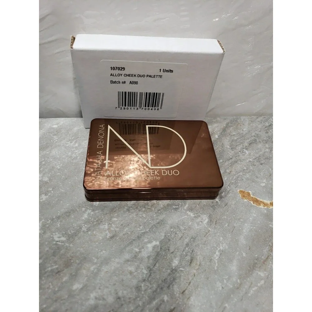 Natasha Denona Alloy Cheek Duo Palette Blush Bronze Highlighter Full Size NIB